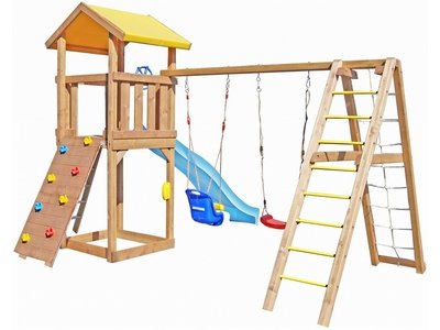 Детский игровой комплекс Пикник Вариант с наклонной лестницей и сеткой