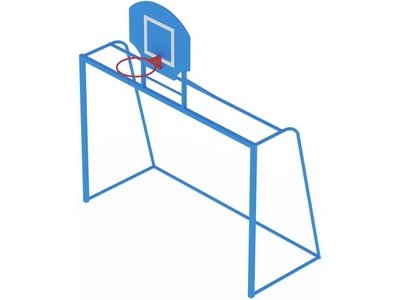 Ворота мини футбольные  с баскетбольным щитом и кольцом СИ 6.171